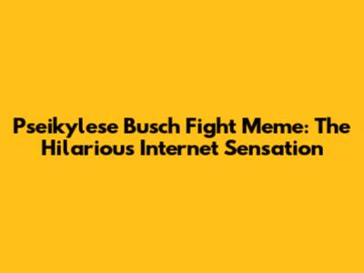 Pseikylese Busch Fight Meme: The Hilarious Internet Sensation