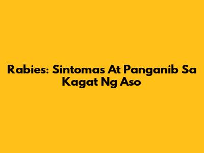 Rabies: Sintomas At Panganib Sa Kagat Ng Aso