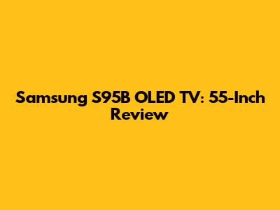 Samsung S95B OLED TV: 55-Inch Review