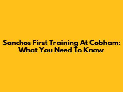 Sancho's First Training At Cobham: What You Need To Know