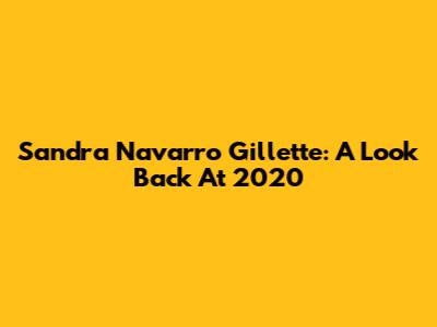 Sandra Navarro Gillette: A Look Back At 2020