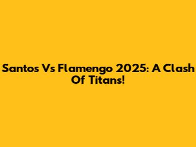 Santos Vs Flamengo 2025: A Clash Of Titans!