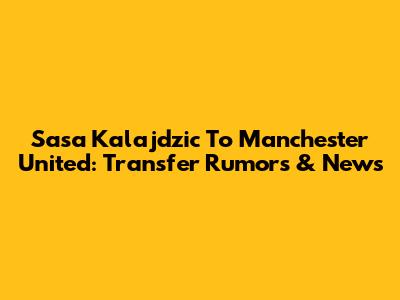 Sasa Kalajdzic To Manchester United: Transfer Rumors & News