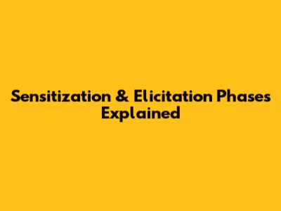 Sensitization & Elicitation Phases Explained