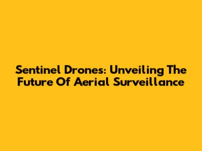 Sentinel Drones: Unveiling The Future Of Aerial Surveillance