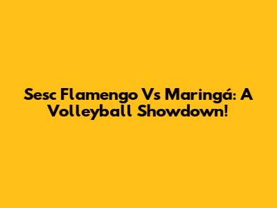 Sesc Flamengo Vs Maringá: A Volleyball Showdown!