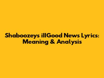 Shaboozey's "iIIGood News" Lyrics: Meaning & Analysis