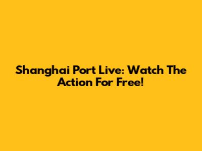 Shanghai Port Live: Watch The Action For Free!
