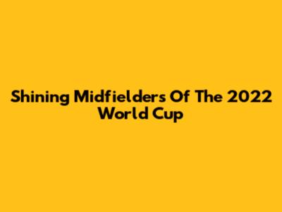 Shining Midfielders Of The 2022 World Cup