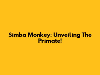Simba Monkey: Unveiling The Primate!