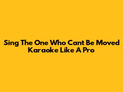 Sing 'The One Who Can't Be Moved' Karaoke Like A Pro