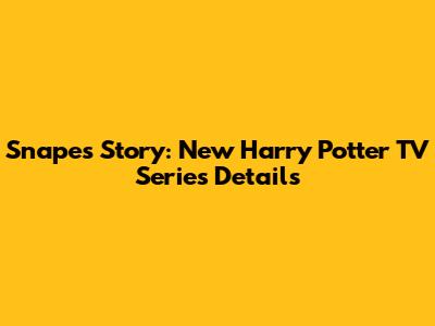 Snape's Story: New Harry Potter TV Series Details