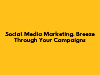 Social Media Marketing: Breeze Through Your Campaigns
