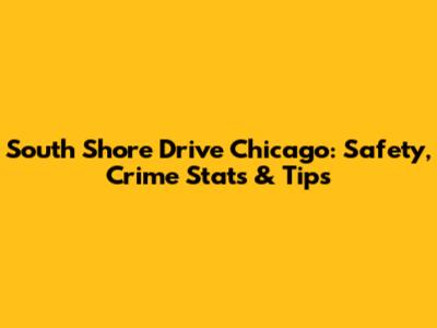 South Shore Drive Chicago: Safety, Crime Stats & Tips