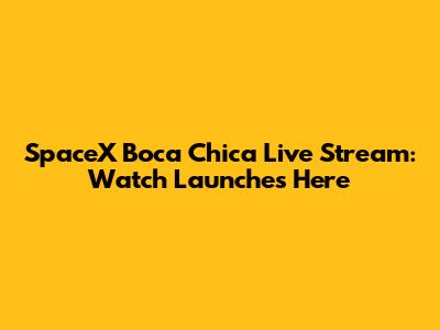 SpaceX Boca Chica Live Stream: Watch Launches Here