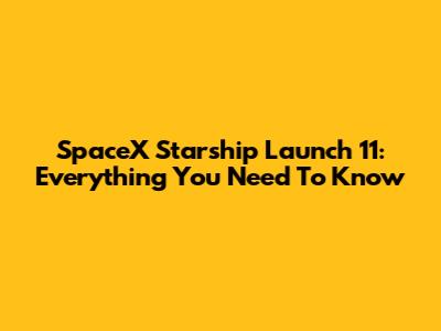 SpaceX Starship Launch 11: Everything You Need To Know