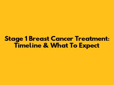 Stage 1 Breast Cancer Treatment: Timeline & What To Expect