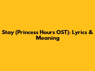 Stay (Princess Hours OST): Lyrics & Meaning