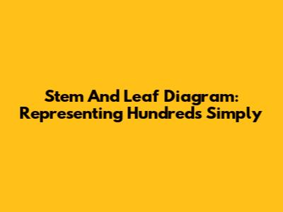 Stem And Leaf Diagram: Representing Hundreds Simply