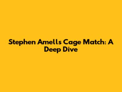 Stephen Amell's Cage Match: A Deep Dive