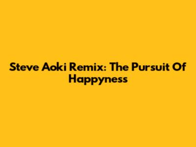 Steve Aoki Remix: "The Pursuit Of Happyness"