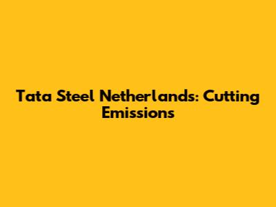 Tata Steel Netherlands: Cutting Emissions