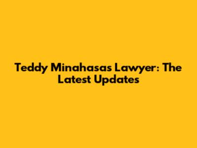 Teddy Minahasa's Lawyer: The Latest Updates