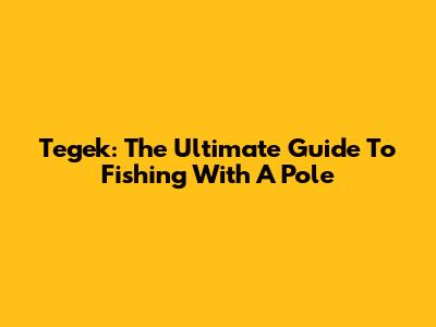Tegek: The Ultimate Guide To Fishing With A Pole