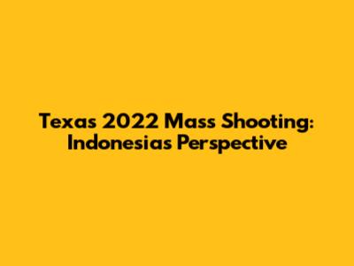 Texas 2022 Mass Shooting: Indonesia's Perspective