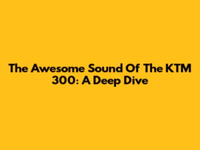 The Awesome Sound Of The KTM 300: A Deep Dive