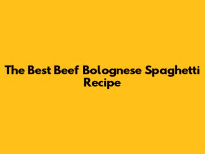 The Best Beef Bolognese Spaghetti Recipe