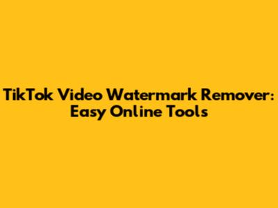 TikTok Video Watermark Remover: Easy Online Tools