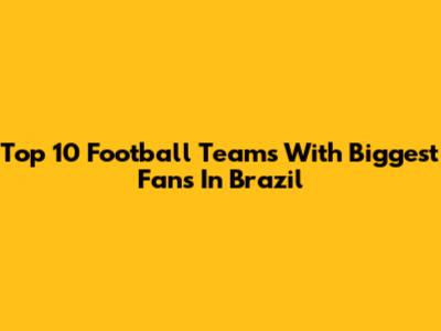 Top 10 Football Teams With Biggest Fans In Brazil