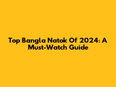 Top Bangla Natok Of 2024: A Must-Watch Guide