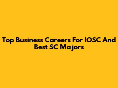 Top Business Careers For IOSC And Best SC Majors