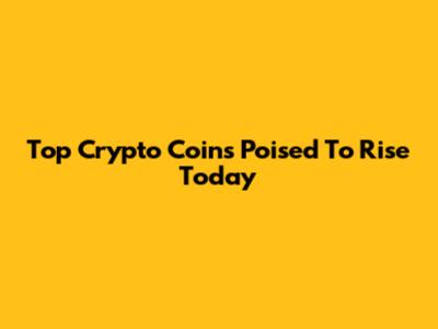 Top Crypto Coins Poised To Rise Today