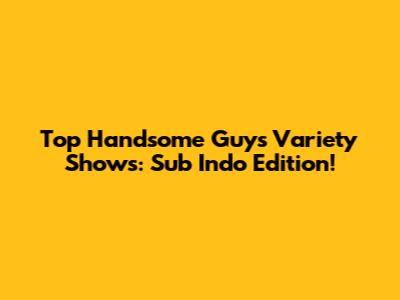 Top Handsome Guys Variety Shows: Sub Indo Edition!