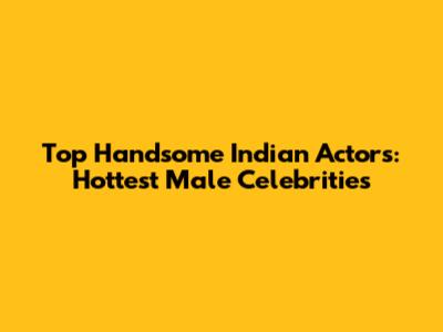 Top Handsome Indian Actors: Hottest Male Celebrities