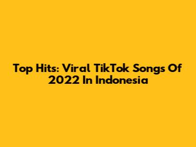Top Hits: Viral TikTok Songs Of 2022 In Indonesia