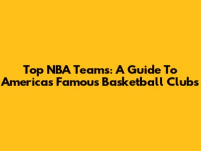 Top NBA Teams: A Guide To America's Famous Basketball Clubs