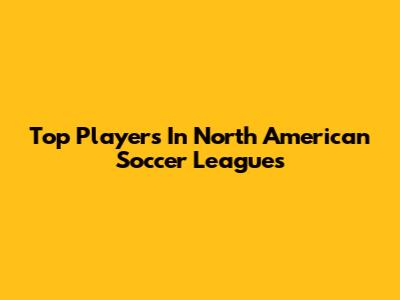 Top Players In North American Soccer Leagues