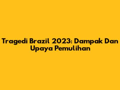 Tragedi Brazil 2023: Dampak Dan Upaya Pemulihan