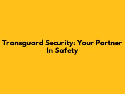 Transguard Security: Your Partner In Safety