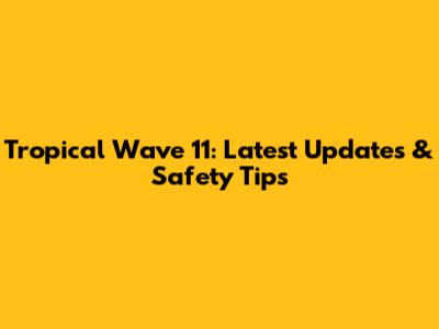 Tropical Wave 11: Latest Updates & Safety Tips