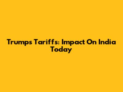 Trump's Tariffs: Impact On India Today