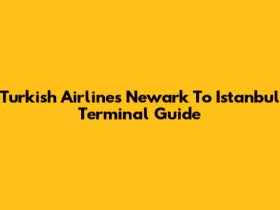 Turkish Airlines Newark To Istanbul Terminal Guide