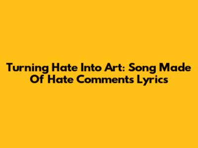 Turning Hate Into Art: Song Made Of Hate Comments Lyrics
