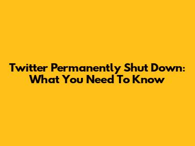 Twitter Permanently Shut Down: What You Need To Know