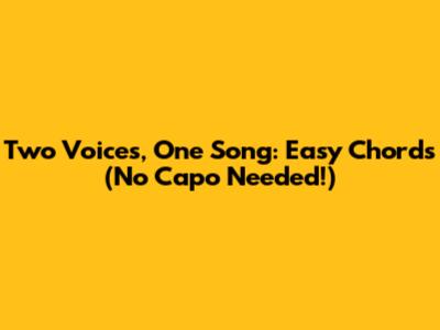 Two Voices, One Song: Easy Chords (No Capo Needed!)