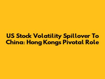 US Stock Volatility Spillover To China: Hong Kong's Pivotal Role